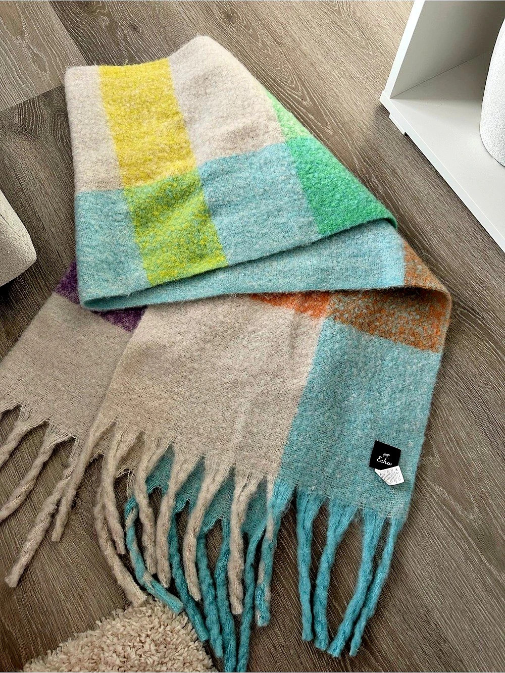 Echo Color Block Scarf in Blue & Gray Like New